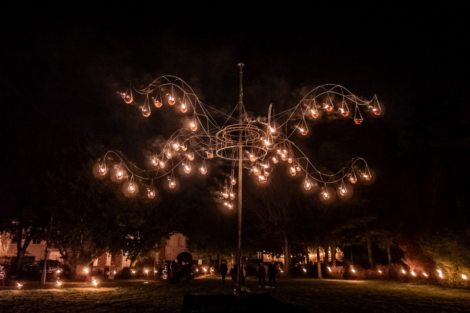 Installatie gecombineerd met vuurshow